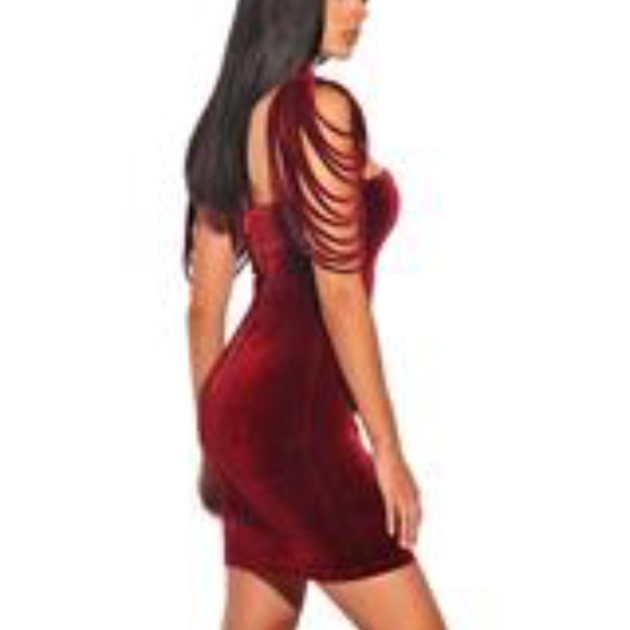 Stretch Velvet Strapless BodyCon Dress - Picture 4 of 7